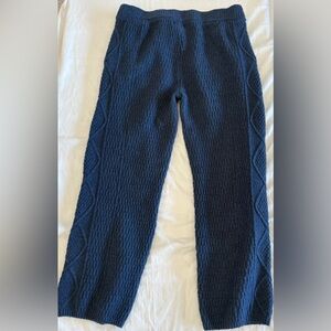 Cabincore Universal Thread navy blue cable-knit lounge pants